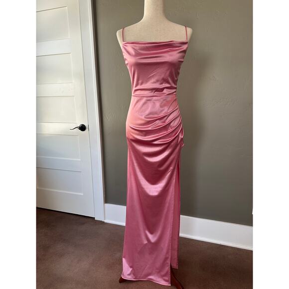 NEW Pink Evening Gown Maxi Full length Prom Dress size 5/6 Beautiful - Picture 1 of 13